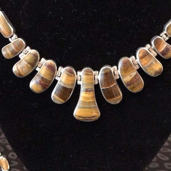 Sterling Silver Necklace-Bracelet-Earrings set - Picture 2 of 5